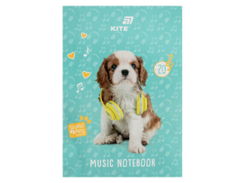 Тетрадь для нот A4 Kite Studio Pets SP26-404, 20 листов