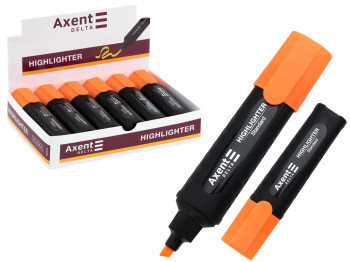 Маркер текстовый клиновидный Axent Delta Highlighter Standard D2505-12, оранжевый
