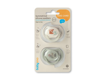 Пустышка симметричная Silicone Soother, силикон, 6-18 мес., MSB-1669-02, BabyOno