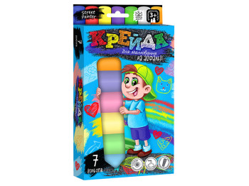 Мел для рисования на асфальте большой 7 шт, Danko Toys