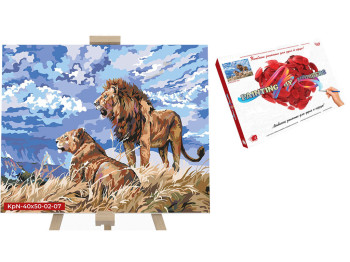Набор для творчества Картина по номерам Лев и львица 40X50 см. Danko Toys KpNe-40х50-02-01-07