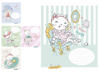 Зошит учнівський, 18 аркушів, у клітинку, "Happy princess", Школярик 018-3491K