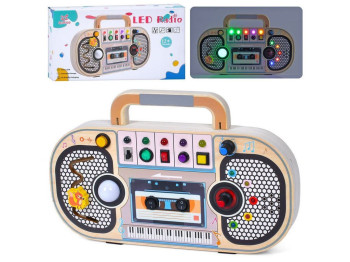 Деревянная игрушка Бизиборд, музыкальная игра-магнитофон