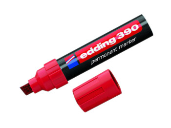 Маркер Permanent клиновидный красный 4-12 мм. Edding e-390/02