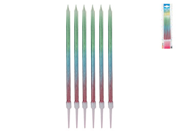 Rainbow 3 цветная градиентная свеча, 6 персий, 16,5 см