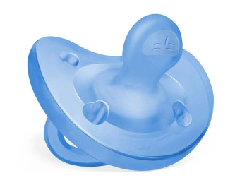 Пустышка PhysioForma Soft, силикон, 6-16 мес., голубая, Chicco