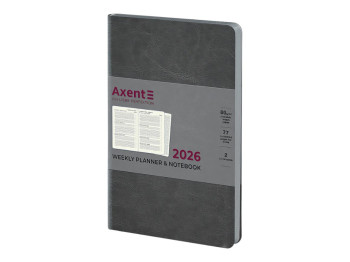 Ежедневник Partner City Soft 2026 Axent 8521-26-06-A, 125×195 мм, серый