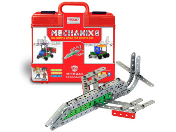 Металлический конструктор в пластиковом кейсе MECHANIX №5. 301 элементов. 25 моделей. ZEPHYR 01072