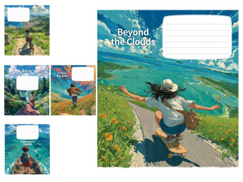 Зошит у клітинку Beyond the Clouds Star, 24 аркушів, 5 видів, Школярик (ціна за 1шт)
