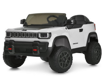 Електромобіль двомісний JJ2500EBLR-1(24V), 141 см, 4x25W, EVA колеса,білий, Bambi Racer
