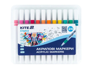 Маркеры акриловые Creative 24 цвета, Kite