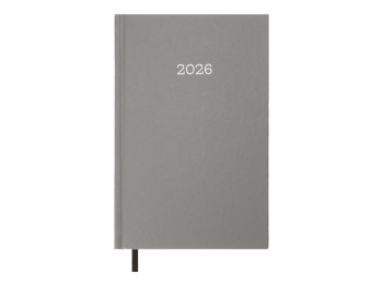 Ежедневник датированный на 2026 год, A5, 320 листов, твердый бумвиниловый переплет, серый