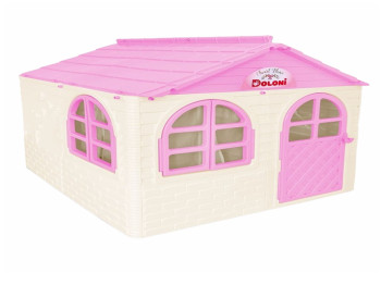 Домик детский со шторками светло-розовый в коробке, Doloni Toys 02550/24