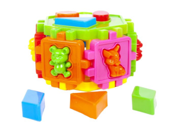 Логический шестигранник-сортер Животные. Kinderway KW-50-104