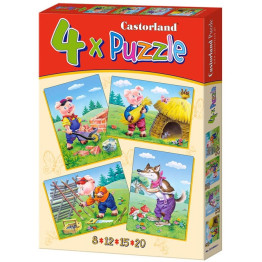 Пазли Троє поросят, 8,12,15 і 20 елементів, Castorland