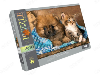Пазлы Kitten and Puppy.1500 элементов. Danko Toys C1500-04-01
