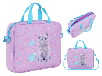 Сумка шкільна текстильна для А4 Kite Studio Pets, 27x34x7 см, на блискавці, Kite