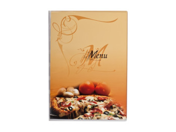 Папка МЕНЮ A4 PIZZA прозора на три сторони з малюнком піци