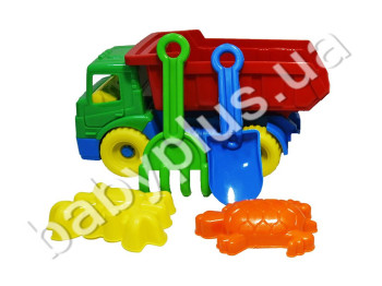 Машинка Геркулес самоскид з лопаткою, граблями і пасочками. Lico Toys Л-016-2