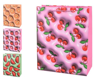 Пакет подарунковий паперовий S Fruits 3D 18х23х10см, R96983-S
