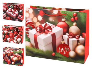 Пакет новорічний паперовий S рresent 24*18*10см, R34504-S