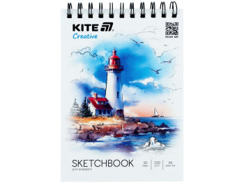 Скетчбук A5 для акварелі, Kite Creative K-1283, 20 листов