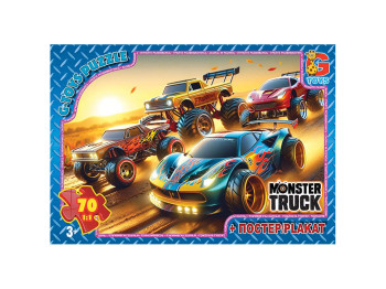 Пазлы картонные Monster Truck. 70 элементов. G-Toys MT185