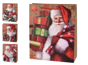 Пакет новорічний паперовий S Santa 18х23х10см, R96604-S