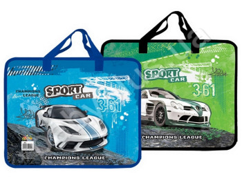 Папка пластиковая с текстильными ручками KIDIS, SPORT CAR, 7151