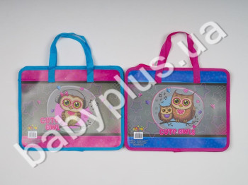 Папка пластикова с текстильными ручками KIDIS, CUTE LITTLE OWL