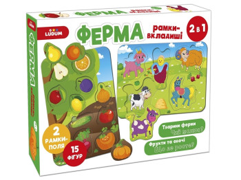 Игра настольная Ферма Рамки-вкладыши 2в1. Magdum ME5032-14