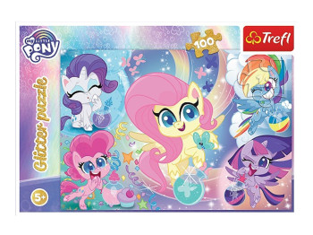 Пазлы Глитерные Волшебный мир, Hasbro My Little Pony, 100 элементов, Trefl