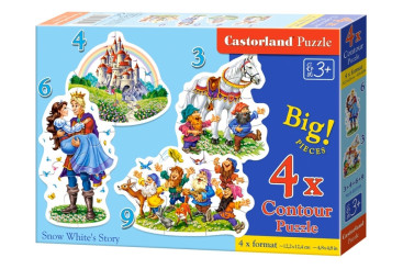 Пазли Білосніжка, 3,4,6 і 9 елементів, Castorland