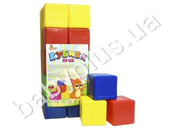 Кубики кольорові 20шт. 7см. Lico Toys Л-002-7