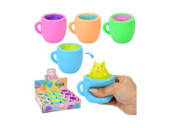 Игрушка-антистресс Животное в чашке, 4 цвета (цена за 1шт)