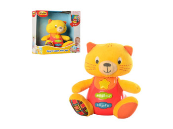 Игрушка музыкальная мягкая кот со светом, на батарейках