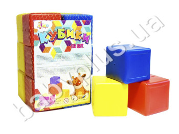 Кубики кольорові 12шт. 7см. Lico Toys Л-002-5