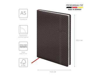 Ежедневник Brunnen Standard Soft Carbon 2026, A5, серый