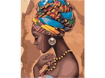 Набор для росписи по номерам Девушка из Африки 40х50 см. Strateg VA-0607