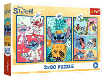 Пазлы 3 в 1 Trefl Lilo and Stitch Мир Стич, 3х80 элементов