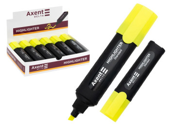 Маркер текстовый клиновидный Axent Delta Highlighter Standard D2505-08, желтый