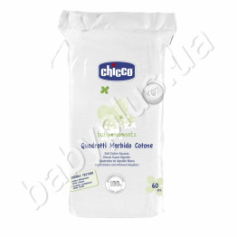 Салфетки хлопковые, 60 шт, Chicco
