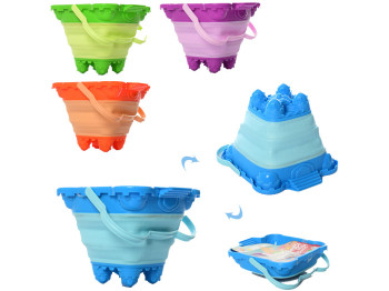 Набір для піску складне відерце 6914, 14 см, 4 кольори, Baby Toys