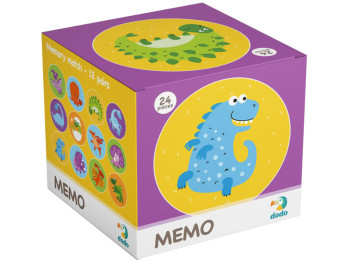 Игра настольная мемо Динозавры, 24 элемента, поиск пар, DoDo