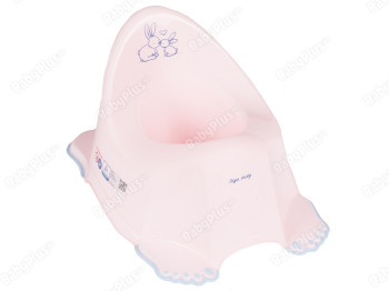 Горшок Зайчики с противоскользящей резиной светло-розовый. Tega Baby KR-001-104