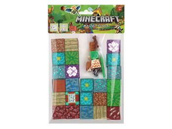 Магнитный конструктор Minecraft, 24 магнитных блока и минифигурка