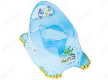 Горшок АКВА с противоскользящей резиной синий. Tega Baby AQ-007-115