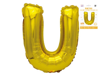 Шар фольгированная буква U Party Go, 40 см, золотая