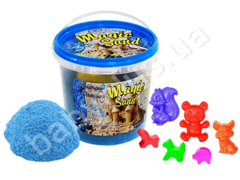 Кинетический песок Magic sand - голубого цвета с ароматом черники, Strateg