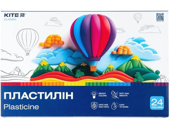 Пластилин Classic 24 цвета 480 грамм, Kite Уценка